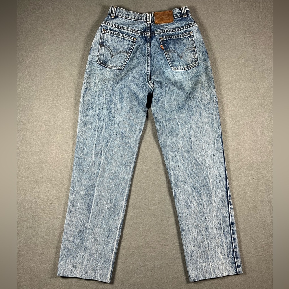 Vintage 80s 90s Orange Tab Acid Wash Levi’s High Rise Size 28